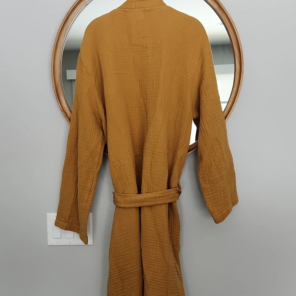 Parachute Cloud Cotton Robe Gold Yellow Color Size X-Large - Picture 5 of 5